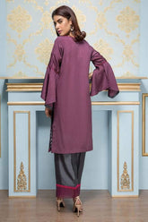 Sadia Aamir - Purple And Charcoal Flora - SA-LP08